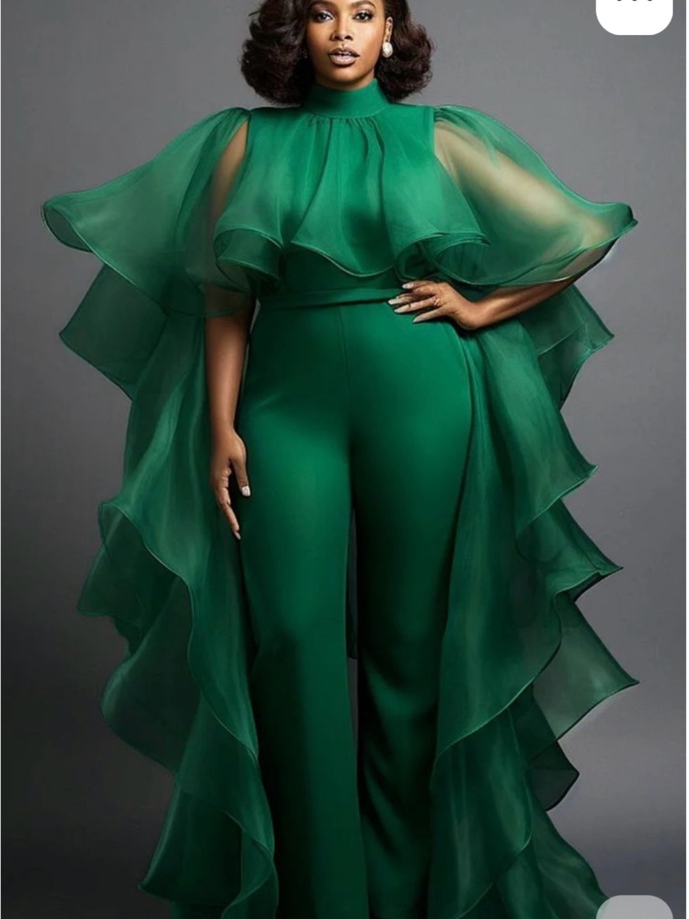 Green Ruffled Jumpsuit